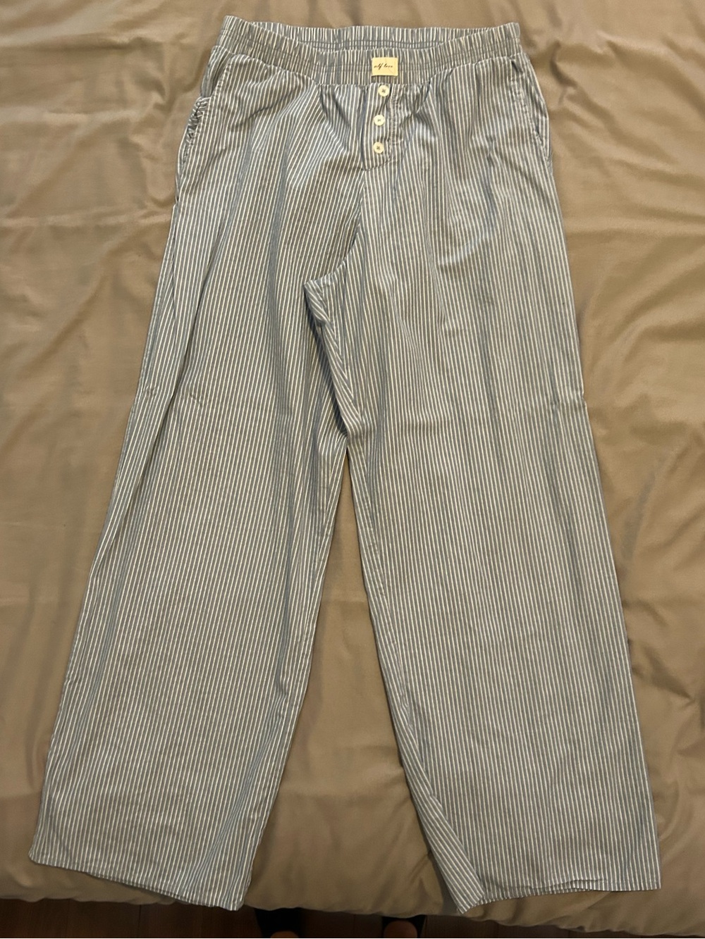 wild fable Light Blue & White Pinstripe Lounge Pants